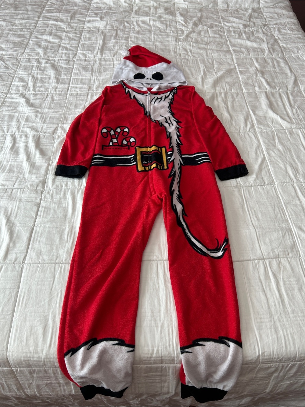 Red Santa Jack Nightmare Before Christmas Onesie Holiday Pajama with Hood